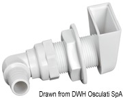 White plastic scupper 90° 1“ x 19 mm - Artnr: 17.354.81 10