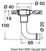 Fuel vent chromed brass elbow straight 20 mm - Artnr: 20.286.01 17