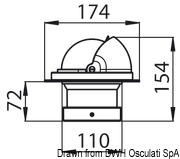 Kompas z podstawą + zasuwana pokrywa RIVIERA 4'' (100 mm). Kolor obudowy - biały - Kod. 25.028.19 38