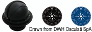 RIVIERA compass 4“ enveloping opening white/black front view - Artnr: 25.028.19 35