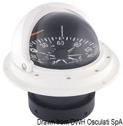 RIVIERA compass 4“ enveloping opening white/black front view - Artnr: 25.028.19 37
