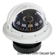 Kompas z podstawą + zasuwana pokrywa RIVIERA 4'' (100 mm). Kolor obudowy - biały - Kod. 25.028.15 39