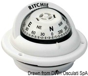 Kompasy RITCHIE Trek 2'' 1/4 (57 mm) w komplecie z oświetleniem i kompensatorami - RITCHIE Trek external compass 2“1/4 grey/blue - Kod. 25.080.13 45
