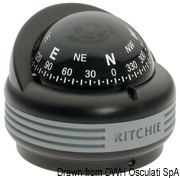Kompasy RITCHIE Trek 2'' 1/4 (57 mm) w komplecie z oświetleniem i kompensatorami - RITCHIE Trek external compass 2“1/4 grey/blue - Kod. 25.080.13 47