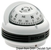 Kompasy RITCHIE Trek 2'' 1/4 (57 mm) w komplecie z oświetleniem i kompensatorami - RITCHIE Trek external compass 2“1/4 grey/blue - Kod. 25.080.13 48