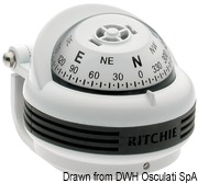 Kompasy RITCHIE Trek 2'' 1/4 (57 mm) w komplecie z oświetleniem i kompensatorami - RITCHIE Trek external compass 2“1/4 grey/blue - Kod. 25.080.13 51