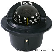 Kompasy RITCHIE Explorer 2'' 3/4 (70 mm) w komplecie z oświetleniem i kompensatorami - RITCHIE Explorer built-in compass 2“3/4 white/whit - Kod. 25.081.02 42