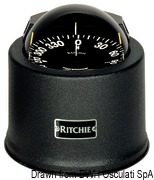 Kompasy RITCHIE Globemaster 5'' (127 mm) w komplecie z oświetleniem i kompensatorami - RITCHIE Globemaster compass w/cover 5“ black/blac - Kod. 25.085.11 13