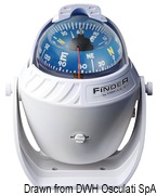 Kompasy Finder - Finder compass 2“5/8 top-mounted white/blue - Kod. 25.172.02 35