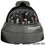 Finder compass 2“5/8 w/bracket white/blue - Artnr: 25.171.02 36