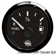 Wskaźnik poziomu paliwa 240-33 Ω Tarcza biała, ramka polerowana 12|24 Volt - Kod. 27.322.01 17