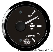 Wskaźnik TRIM 0-190 Ω Tarcza czarna, ramka polerowana 12|24 Volt - Kod. 27.321.20 14
