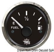 Wskaźnik poziomu paliwa 10-180 Ω Tarcza czarna, ramka czarna 12|24 Volt - Kod. 27.320.00 18