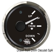 Wskaźnik TRIM 0-190 Ω Tarcza czarna, ramka polerowana 12|24 Volt - Kod. 27.321.20 15