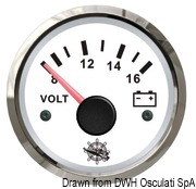 Voltmeter 8/16 V white/glossy - Artnr: 27.322.14 25