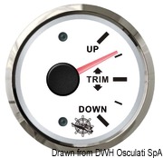 Wskaźnik TRIM 0-190 Ω Tarcza czarna, ramka polerowana 12|24 Volt - Kod. 27.321.20 16