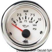 Ciśnienie oleju GUARDIAN 0-5 bar Biała tarcza biała ramka 12 Volt - Kod. 27.529.01 16