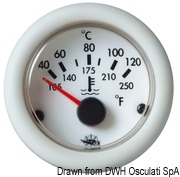 Wskażnik temperatury GUARDIAN Olej 40°-150° Biała tarcza biała ramka 24 Volt - Kod. 27.532.02 15