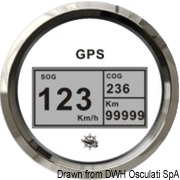 Prędkościomierz / licznik GPS GUARDIAN bez przetwornika Typ 2 Tarcza czarna, ramka polerowana 12|24 Volt - Kod. 27.781.03 25