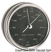 Przyrząd BARIGO Orion - Z chromowanej stali inox czarna tarcza - Zegar kwarcowy - Kod. 28.082.70 20