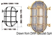 Owalna lampa OLD MARINA z ozdobną kratką ochronną z polerowanego mosiądzu - Oval turtle lamp 130x175 mm - Kod. 32.203.60 5