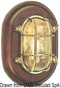 Owalna lampa OLD MARINA z ozdobną kratką ochronną, bez dolnej płytki, na drewnianej podstawie - Wt oval turtle lamp 260x180mm - Kod. 32.206.60 6