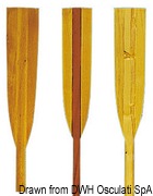 Wiosło drewniane - Z mahoniu z kształtowaną płetwą. 2,45 m - Kod. 34.446.24 6