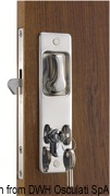 Zamek do drzwi przesuwnych z klamkami na wpust, klucz YALE na zewnątrz i blokada wewnętrzna - Yale-type external lock 16/38 mm w/projecting hook - Kod. 38.128.21 10