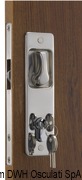Zamek do drzwi przesuwnych z klamkami na wpust, klucz YALE na zewnątrz i blokada wewnętrzna - Yale-type external lock 16/38 mm w/flush hooking - Kod. 38.128.20 8