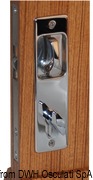 Zamek do drzwi przesuwnych z klamkami na wpust, klucz YALE na zewnątrz i blokada wewnętrzna - Yale-type external lock 16/38 mm w/projecting hook - Kod. 38.128.21 9