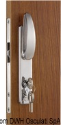 Zamek do drzwi przesuwnych z klamkami na wpust, klucz YALE na zewnątrz i blokada wewnętrzna - Lock for sliding doors Contemporary handle - Kod. 38.128.25 9