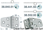 Zawias 2 mm - Hinge reverse knot 55x37 - Kod. 38.441.50 5