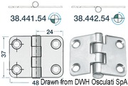 Zawias 2 mm - Hinge w/release pin 48x37 - Kod. 38.441.54 5