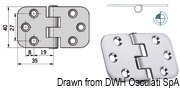 Zawias 2 mm - SS hinge reversed pin 70 x 39 mm - Kod. 38.441.76 5