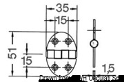 Zawias owalny - Hinge 35x51mm 1.5mm screws - Kod. 38.450.01 45