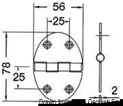 Hinge 78x56mm 2mm screws - Artnr: 38.451.01 46