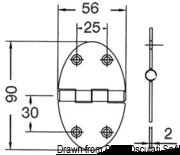 Hinge 78x56mm 2mm screws - Artnr: 38.451.01 42