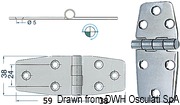 Zawias 2,5 mm - S.S hinge 97x38 mm - Kod. 38.840.53 5