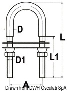 Ucho pokładowe z nakrętką samozabezpieczającą - U-bolt w/safety nut M10 - Kod. 39.123.02 5