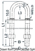 Ucho pokładowe De Luxe. Ø pręta 9,5 x 100 mm - Kod. 39.127.01 14