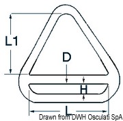 Pierścień trójkątny dzielony do lin. Ø 8x50 mm - Kod. 39.601.03 6