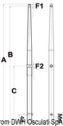 Słupek relingu. 625 mm. Ø 25x1,5 mm - Kod. 41.176.11 12
