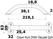 Handrail 8-5/8“ (oval bracket) ss304 - Artnr: 41.911.09 13