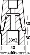 Końcówka osi turbiny ze standardowym gwintem - Ogive shaft anode 30 mm - Kod. 43.122.30 6
