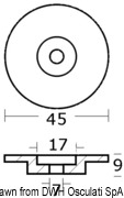 Podkładka 40/140 HP - Ring anode Tohatsu Ø 44mm - Kod. 43.640.06 5