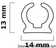 Szyna do umocowania plandek, brezentów i poduszek - White PVC tray for cushions 4m-bar - Kod. 44.010.02 14