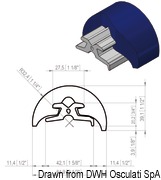 Profil odbojowy RADIAL z PVC - Only grey PVC fender profile 80 mm - Kod. 44.080.03 34