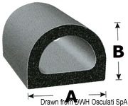 Selbsthaftende EPDM-Profil, schwarz 17,5x16,9 mm - Art. 44.490.02 13