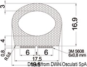 Profil samoprzylepny z pianki gumowej EPDM - Selfadhesive profile 17.5x16.9 - Kod. 44.490.02 6