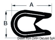 Profil wykończeniowy do tworzywa wzmocnionego włóknem szklanym lub innych materiałów - Black PVC profile 1.5x4mm - Kod. 44.491.00 12